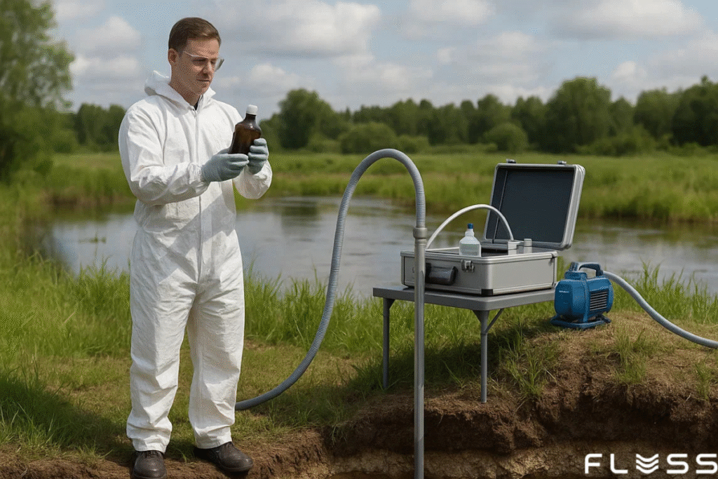 Imagem fictícia gerada por AI para representar a bioremediação de aquíferos contaminados / Fluss