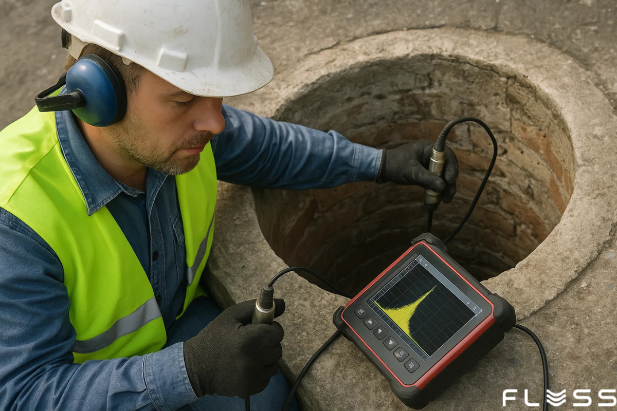 Imagem fictícia gerada por AI para representar o diagnóstico de falhas estruturais em poços profundos