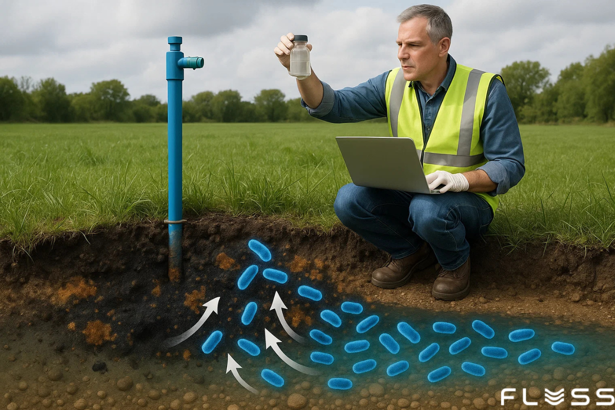 Imagem fictícia gerada por AI para representar a bioremediação aquífera